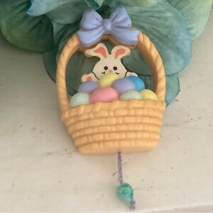 Vintage Russ Bunny Easter Basket Brooch